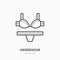 Women underwear flat line icon, bra and underpants. Swimsuit store sign. Thin linear logo for clothing shop