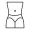 Women waist thin line icon. Female in panties vector illustration isolated on white. Woman slim body outline style