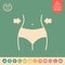 Women waist, weight loss, diet, waistline icon