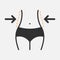 Women waist, weight loss, waistline icon on white background. Vector illustration.