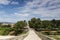 Women walking on the bridge looking at the View of Arachthos riv