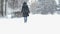 Women walking outside in the snow storm