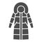 Women warm coat solid icon, Winter clothes concept, Classic parka sign on white background, Warm winter jacket for women