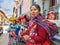 Women wearing the colorful traditional clothing of Peru.