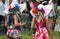 Women wearing flower hats at The Virginia Gold Cup