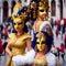 Women wearing Venetian Carnival Mask. Generative Artificial Intelligence