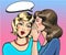 Women whisper pop art comic vector