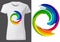 Women White T-shirt Design with Colorful Abstraction