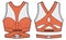 Women wrap around Sports bra top active sports Jersey design flat sketch fashion Illustration suitable for girls and Ladies, Vest