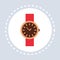 Women wrist watch elegant clock shopping icon fashion accessories shop logo flat