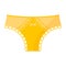 Women yellow elegant retro lingerie pantie. Fashion concept