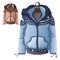 Womens blue winter warm sports jacket