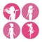 Womens body silhouette icons
