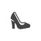 Womens classic shoe glyph icon. Ladies accessory, female wardrobe casual stuff. Dress code element in flat style