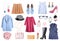 Womens clothes set isolated.Female clothing collage.