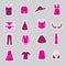 Womens clothing stickers set eps10