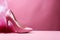 Womens Day elegance High heeled shoe backdrop with empty copy space