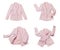 Womens fashionable pink blazer isolated on white background. Female fashion, clothing, stylish fabric cotton blazer