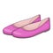 Womens flat shoes icon, cartoon style