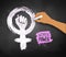 Womens hand drawing Feminism protest symbol