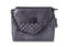 Womens handbag black leather isolated.