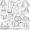 Womens handbags. Hand drawn Vector Set 1.