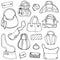 Womens handbags. Hand drawn Vector Set 3