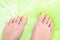 Womens legs with nice nails (pedicure)