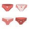 womens panties with a heart drawn in a flat style