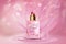 Womens realistic perfume advertising banner vector template