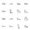 Womens shoes and footwear line icons set