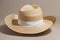 Womens straw hat with white band