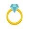 Womens wedding ring icon, flat style