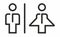 Womenâ€™s and menâ€™s restroom icon sign. Women`s and Men`s Toilets. Vector icon of bathroom. Men`s bathroom. Women`s bathroom.
