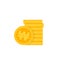 Won coins icon, korean money