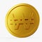 Won icon gold coin color 3D currency symbols