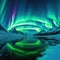 Wonder Aurora Borealis Over Arctic Rocky Seascape Art Work Spectacular Nature Dramatic Polar Lights Above Northern