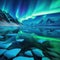 Wonder Aurora Borealis Over Arctic Rocky Seascape Art Work Spectacular Nature Dramatic Polar Lights Above Northern