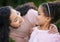 Wonder is the beginning of wisdom. a mother and her little daughter bonding together outdoors.