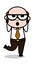 Wonder - Retro Cartoon Office old Boss Man Vector Illustration