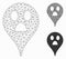 Wonder Smiley Map Marker Vector Mesh 2D Model and Triangle Mosaic Icon