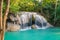 Wonder Waterfall in Deep forest at Erawan waterfall National Park