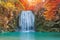 Wonder Waterfall in Deep forest at Erawan waterfall National Park