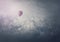 Wonderful adventure, epic scene with a hot air balloon flying over the clouds. Fabulous minimalist view, airship floating in the