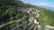 Wonderful aerial drone shot of houses placed on Monte Baldo mountains in Italy