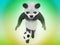 Wonderful animal soccer player chasing a ball on the green and yellow gradient background top view. cute character to play sports
