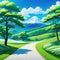 a wonderful anime manga inspired landscape illustration with a technology