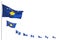 Wonderful any feast flag 3d illustration - Kosovo isolated flags placed diagonal, illustration with selective focus and place for