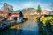 Wonderful autumn view of Hallstatt village. Splendid evening scene of countryside, Alzkammergut region, Austria, Europe. Traveling