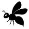 Wonderful black bee design on the white background. Isolated.